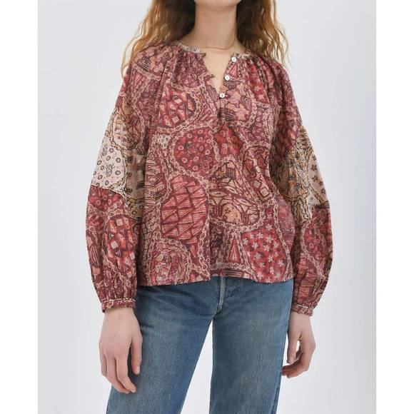 NEW CHUFY ivy organic cotton blouse in cairo red - Picture 1 of 3